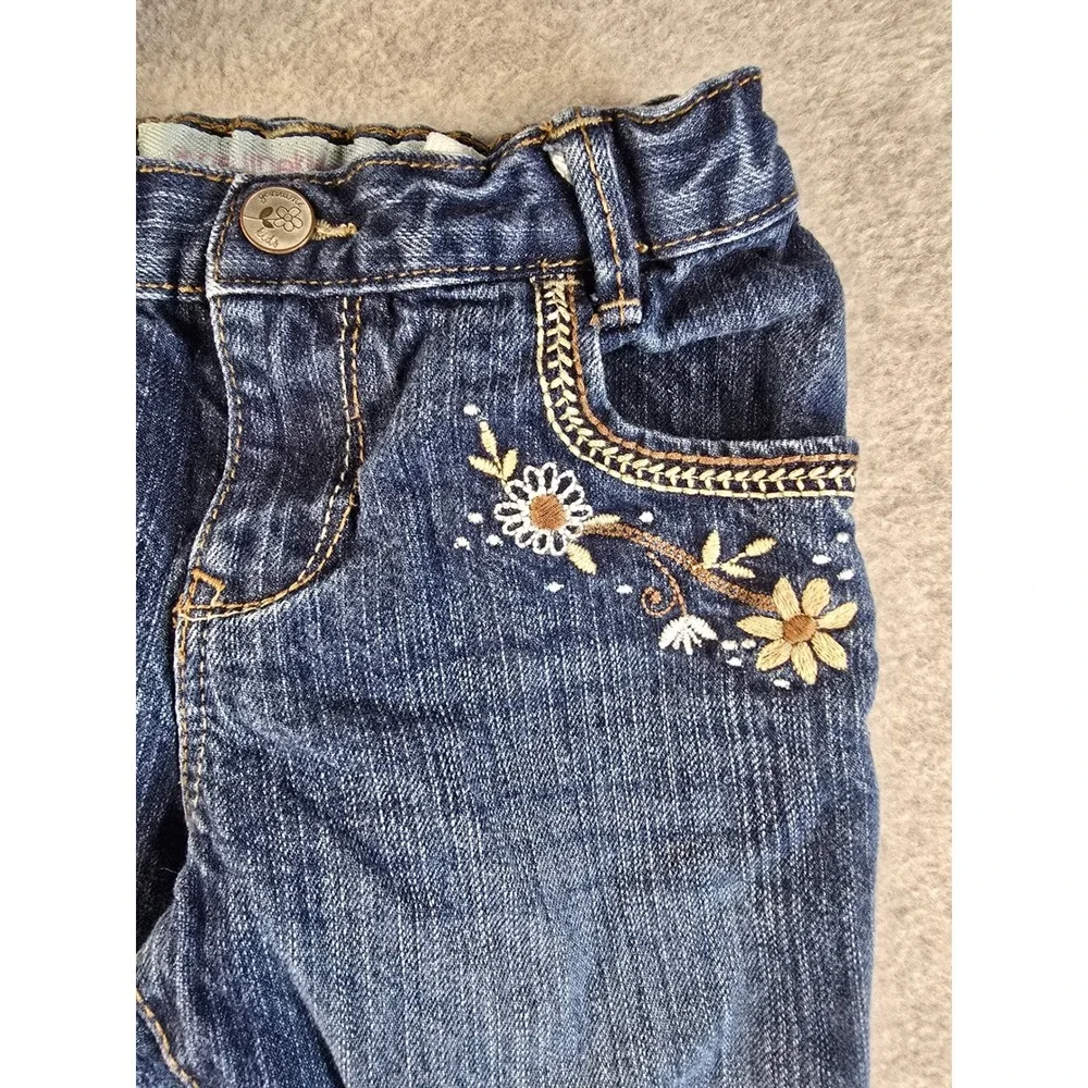 Genuine Kids by OshKosh Girls 5T Dark Wash Floral Embroidered Flare Jeans Target